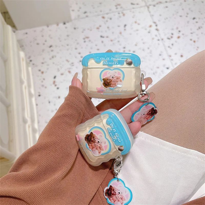 

Cartoon Lovely Cream Teddy Bear Earphone Case for Apple Airpods Pro 3 Case for Airpods 3 3rd Generation Air Pod 2 1 Case