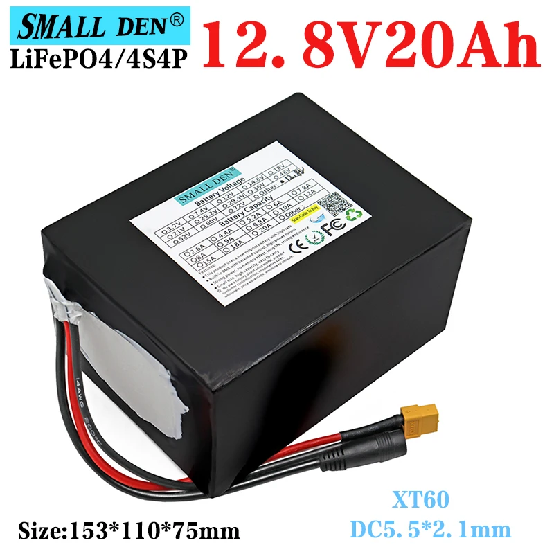 

Аккумулятор Lifepo4 12,8 В 20 Ач 26700 4S4P подходит для детских игрушек 12 В, Электрический аккумулятор 12 В