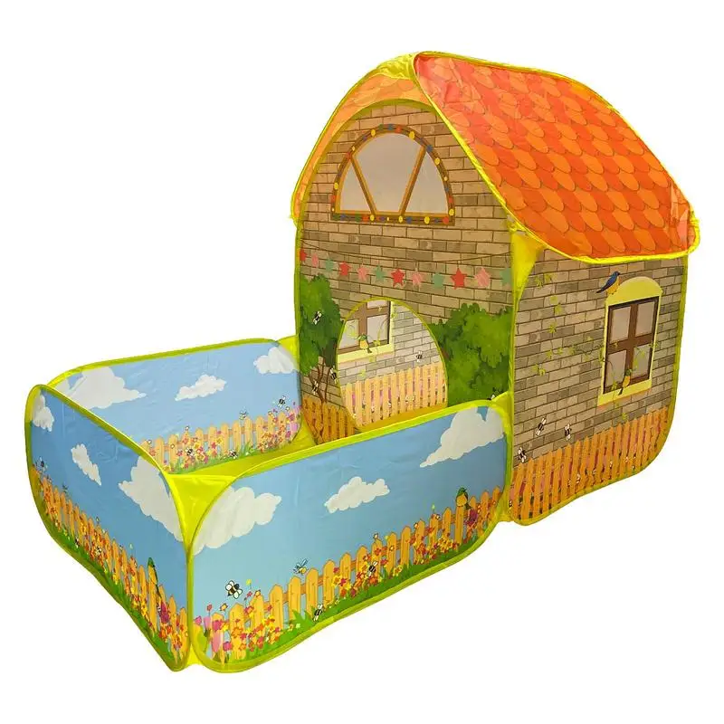 

Foldable Play Tent Set Children's Play Tent Ball Pit Camping Play Tent Toy for Boys Girls Indoor Outdoor Pretend-Play Game