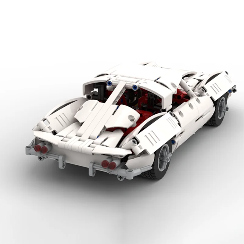 Moc Technical 1963 Corvettes C2 белый спортивный автомобиль модель строительных блоков