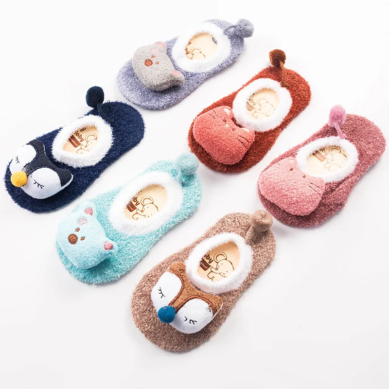 

Girl Boy Infant 0-5Y Floor Socks Breathable Spring Autumn Unisex Children's Socks Cartoon Sweat-absorbent Baby Socks Non-slip