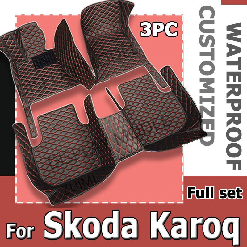 

Car Mats For Skoda Karoq NU7 2017~2022 Leather Floor Mat Auto Carpets Set Rugs Pad Interior Parts Car Accessories 2018 2019 2020
