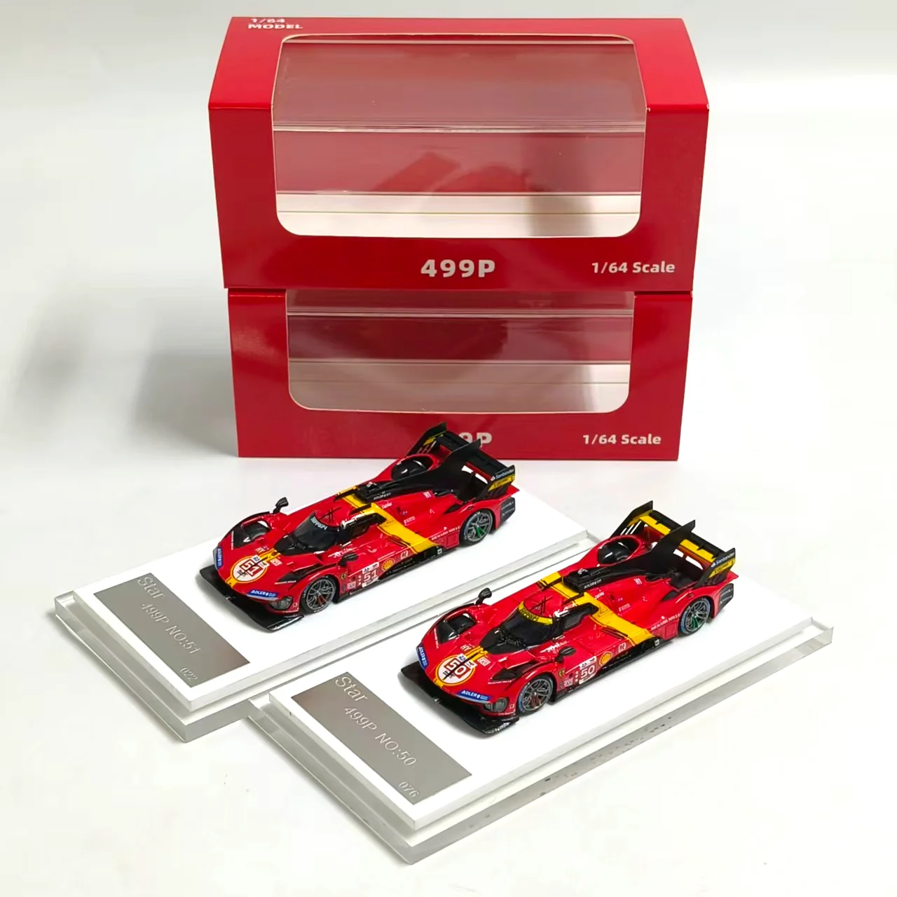 Фото Модель Star Model в масштабе 1:64 Ferrari 499P 2023 Le Mans # 50 # 51 модель автомобиля из смолы №1