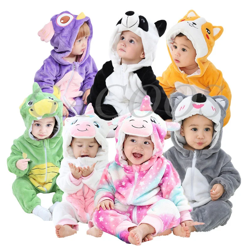 

New Baby Pajamas Cartoon Unicorn Clothes for Sleeping Girl Rompers Kids Baby Sleepwear Boy Animal Panda Infant Children Jumpsuit