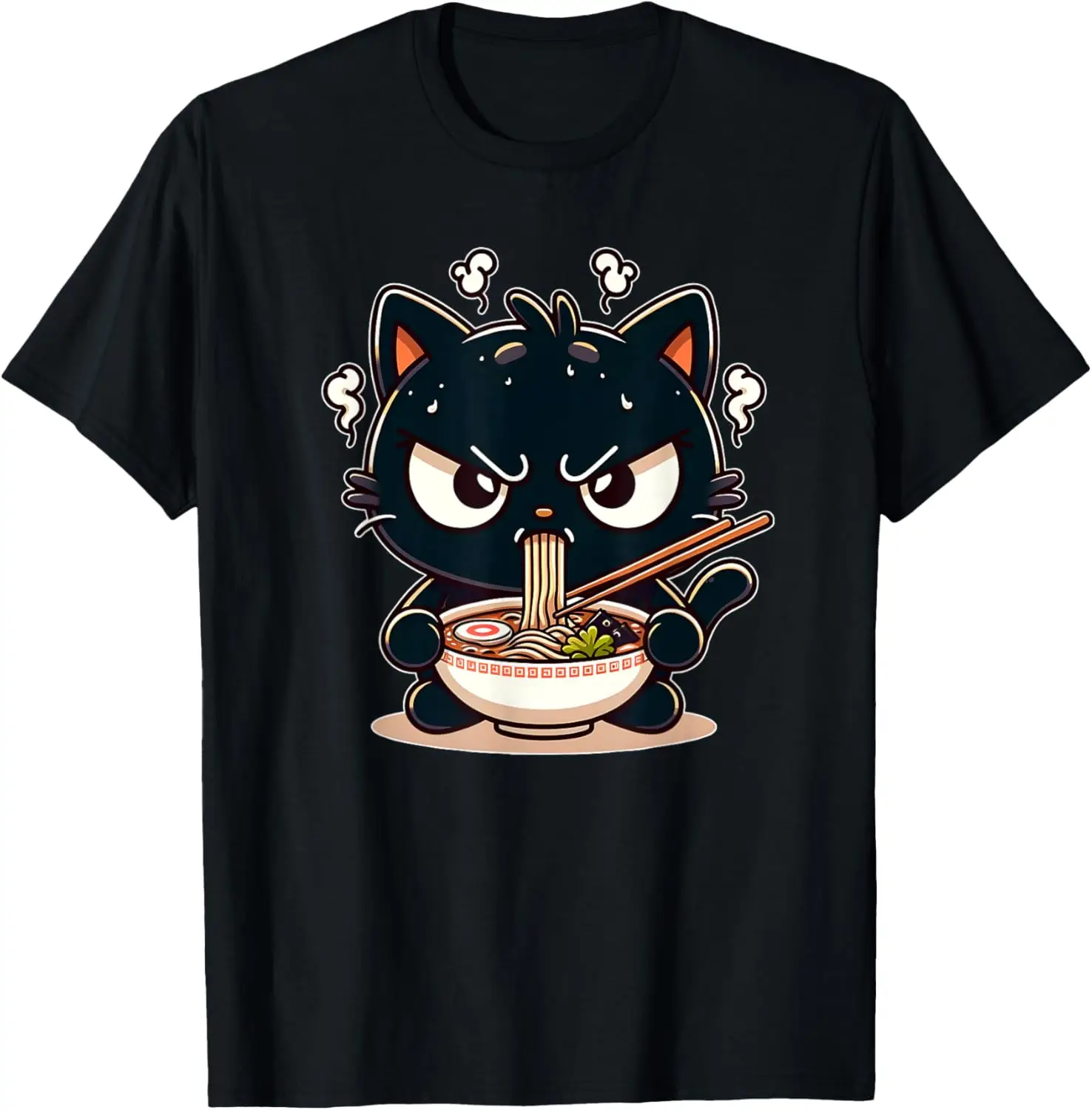 Футболка Angry Cat с японской лапшой Eat Ramen