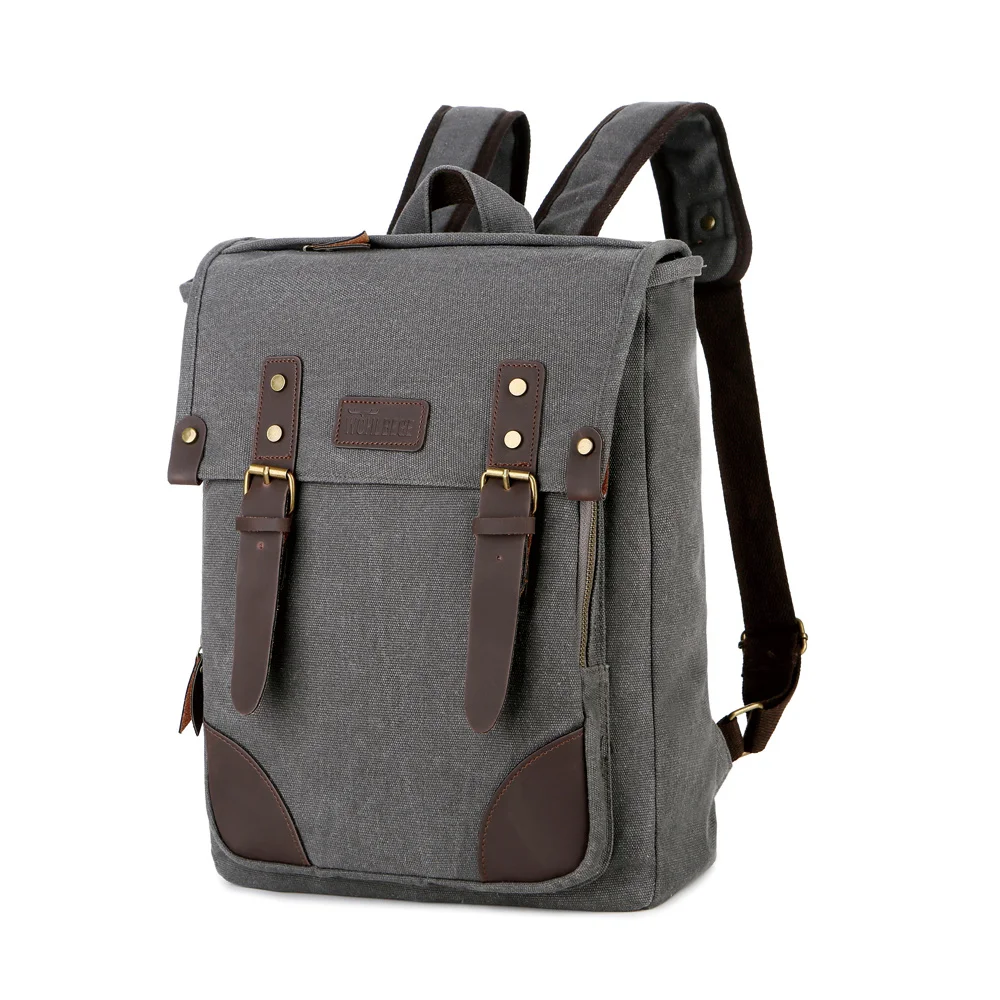 

Fashion Men Business Canvas Laptop Bag 15.6 Inch Computer Male Backbags College Students Weekend Travel Backpack