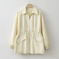 KALEIRDA 2025 женская светло-желтая хлопковая куртка