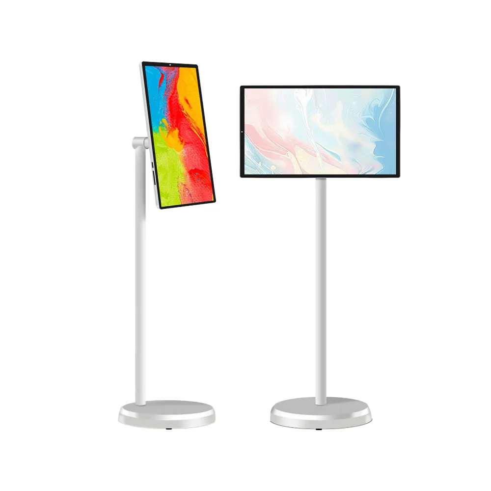 Фото Портативный смарт-телевизор с сенсорным экраном 21,5 дюйма, Full HD 1080P, LED HDTV LCD IPS дисплей, Android 12, Google App, встроенная камера, 60 Гц, белый цвет. №1