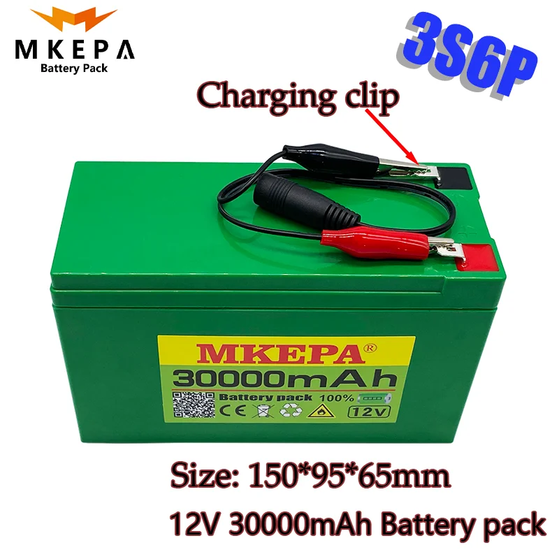 

new pattern12V 30Ah 3S6P 18650 lithium battery pack built-in 30Ah high current BMS, used for sprayer, 12.6V30000mAh