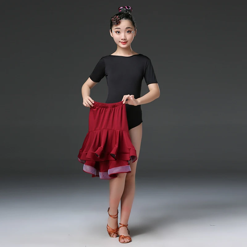 

1set/lot Girls Latin Dance leotard and Skirt Ballroom Salsa Tango kid dancing costumes