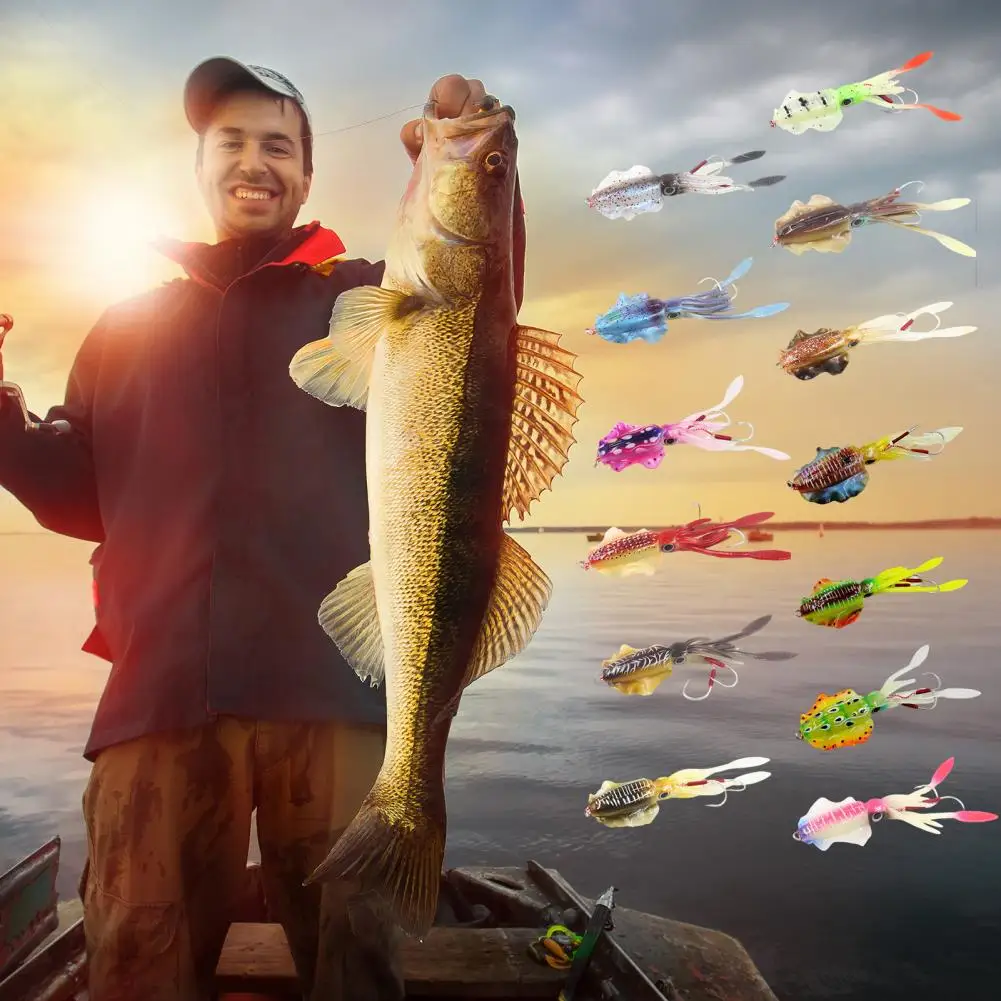

Portable Bionic Bait Luminous PVC Glow-in-the-dark with UV Lure Realistic Squid Lure Outdoor Fishing
