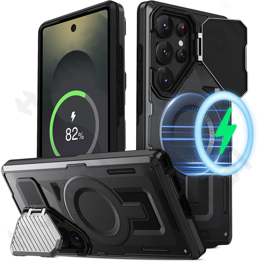 Чехол для Samsung Galaxy S25 S24 S23 Ultra Plus FE A55 A35 4G 5G Магнитный военный класс Прочный