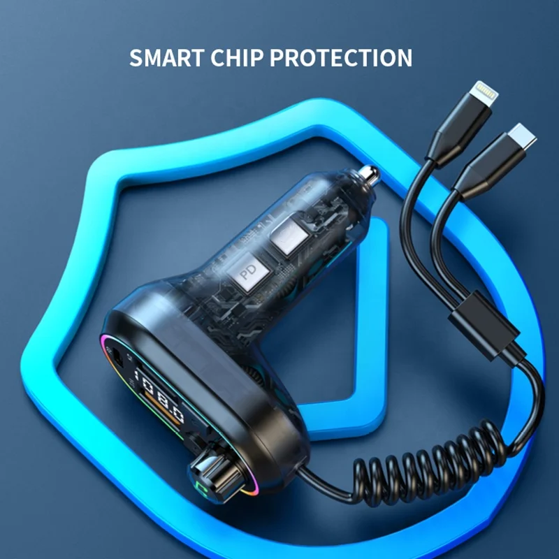 Беспроводной автомобильный комплект Bluetooth гарнитура с ЖК-дисплеем FM-передатчик