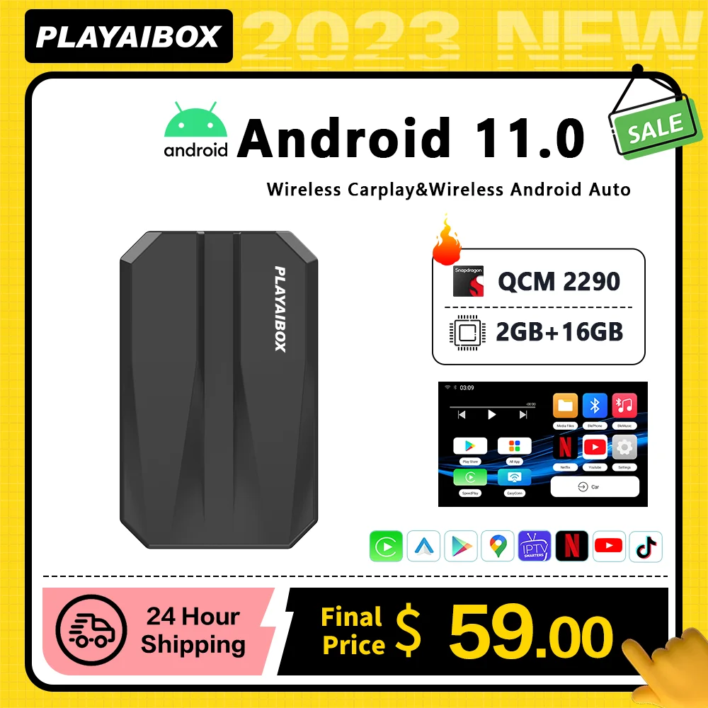 

Carplay Ai Box Android 11 Iptv World Netflix Android авто беспроводной автомобиль воспроизведение Youtube QCM2290 для Toyota Benz Jeep Chery chevrolet