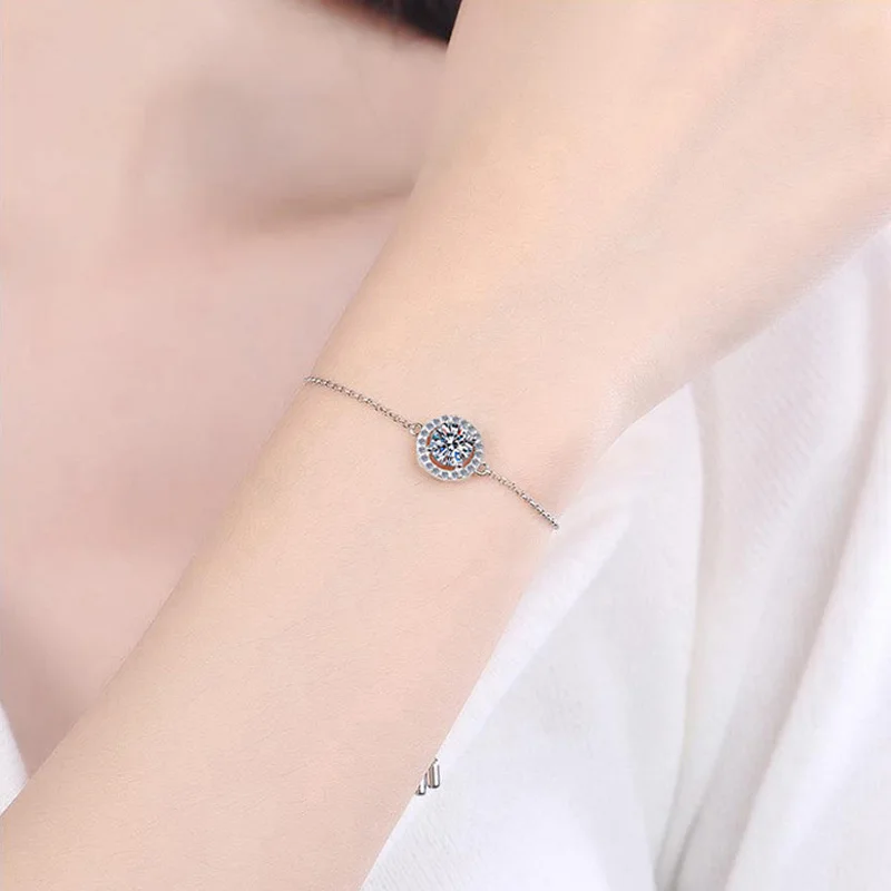 COSTA 925 пробы серебро настоящий 1 карат муассанит бриллиант ножной браслет для