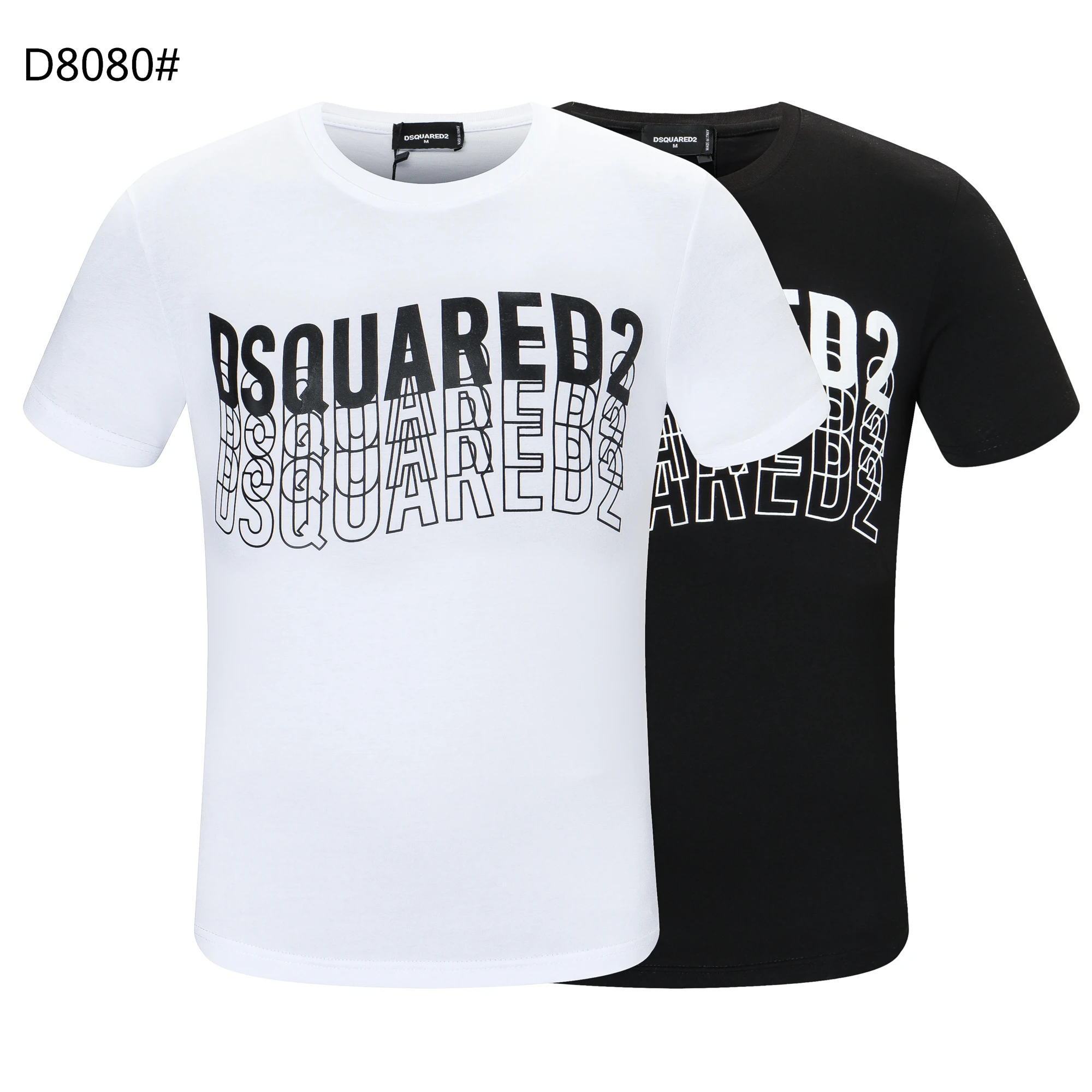 

Dsquared2 Summer New Men/Women 100% Cotton Casual Fashion Trend Dsq2 Wavy Letter Crew Neck T Shirt Gift Boyfriend Gift D8080