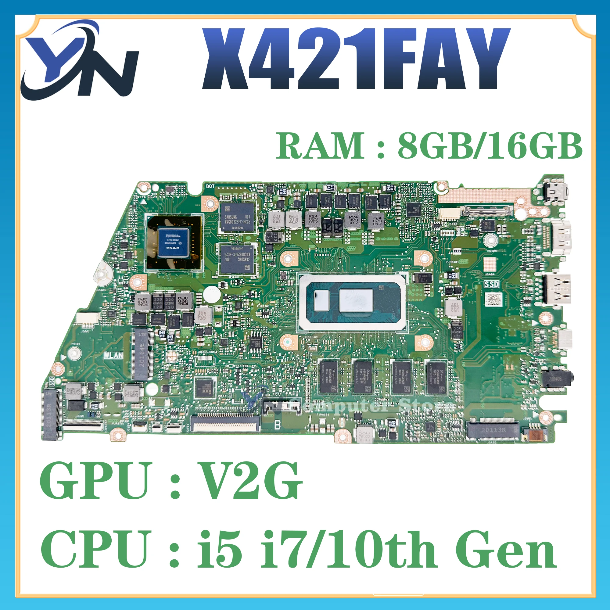 

Материнская плата ASUS X421FAY X421FQY I421FQY X421FFY X421FPY, материнская плата для ноутбука i5 i7 10-го поколения, RAM-8GB/16 ГБ, V2G 100%, тест ОК