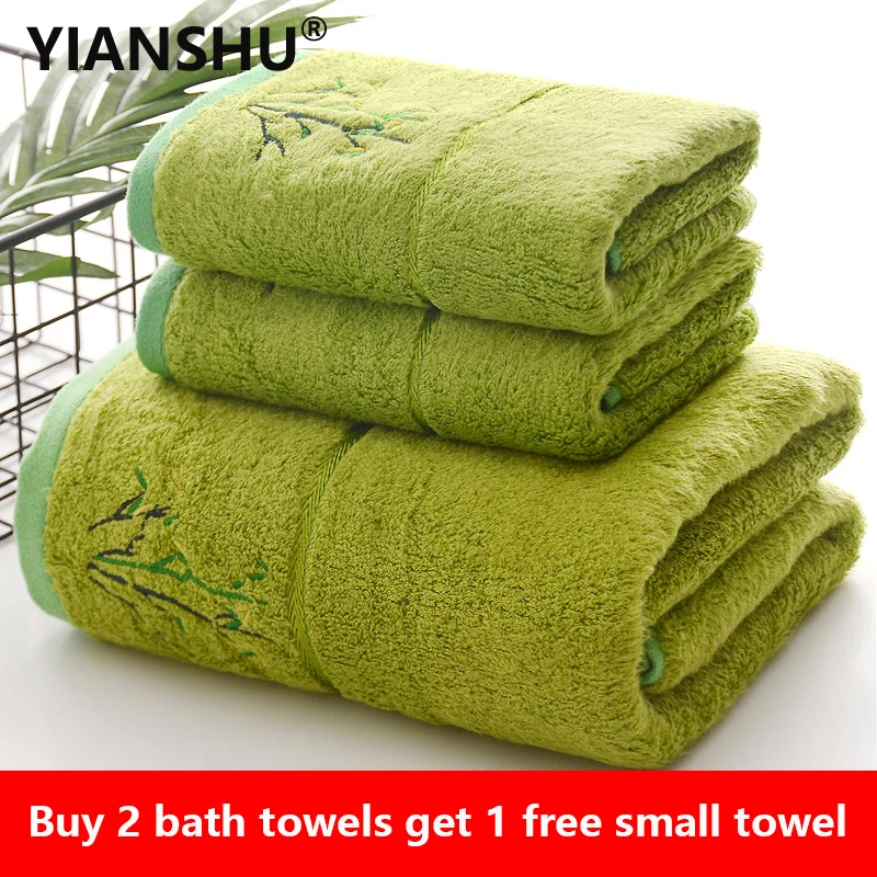 Embroidered Bamboo Fiber Towel Set for Adult High Quality Super Absorbent Bath Towel Buy 2 Bath Towels Get 1 Free Hand Towel