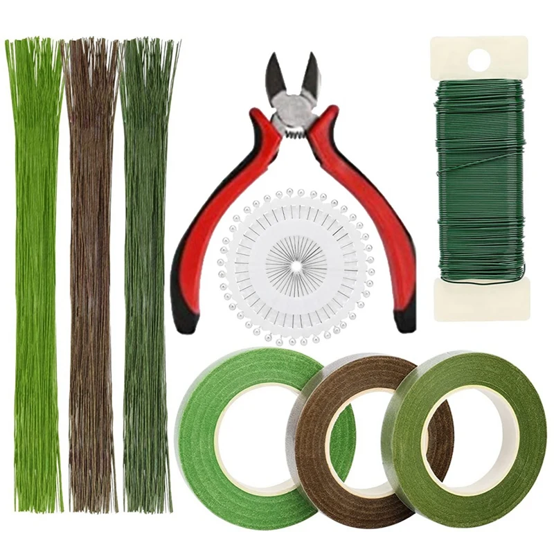 

Floral Arrangement Kit Tools Include Floral Wire Cutter Plier Floral Stem Wire For DIY Crafting Wreath Plant Craft