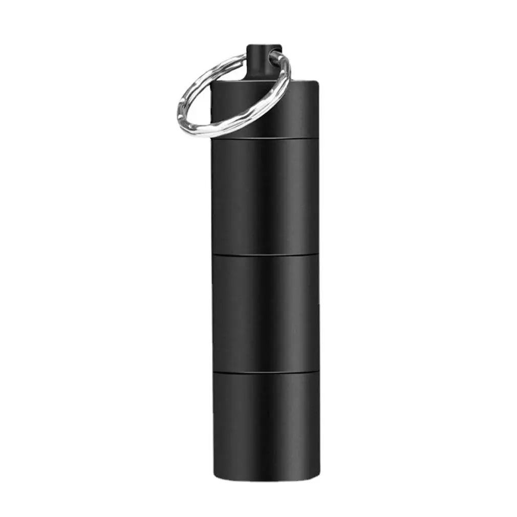 

1PC Outdoor Portable Aluminum Alloy Waterproof Pill Case Bottle Outdoor Mountaineering Camping Keychain