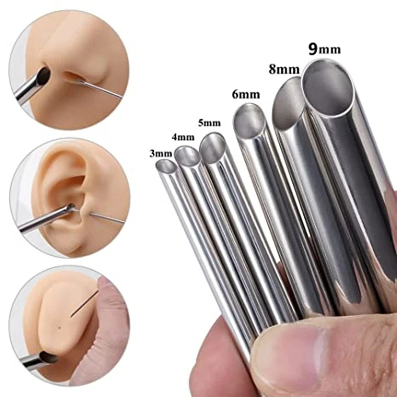

Stainless Steel Piercing Needle Receiving Tube Body Piercing Protection Tool Piercing Needle Holder Ear Nose Belly Lip Pircing