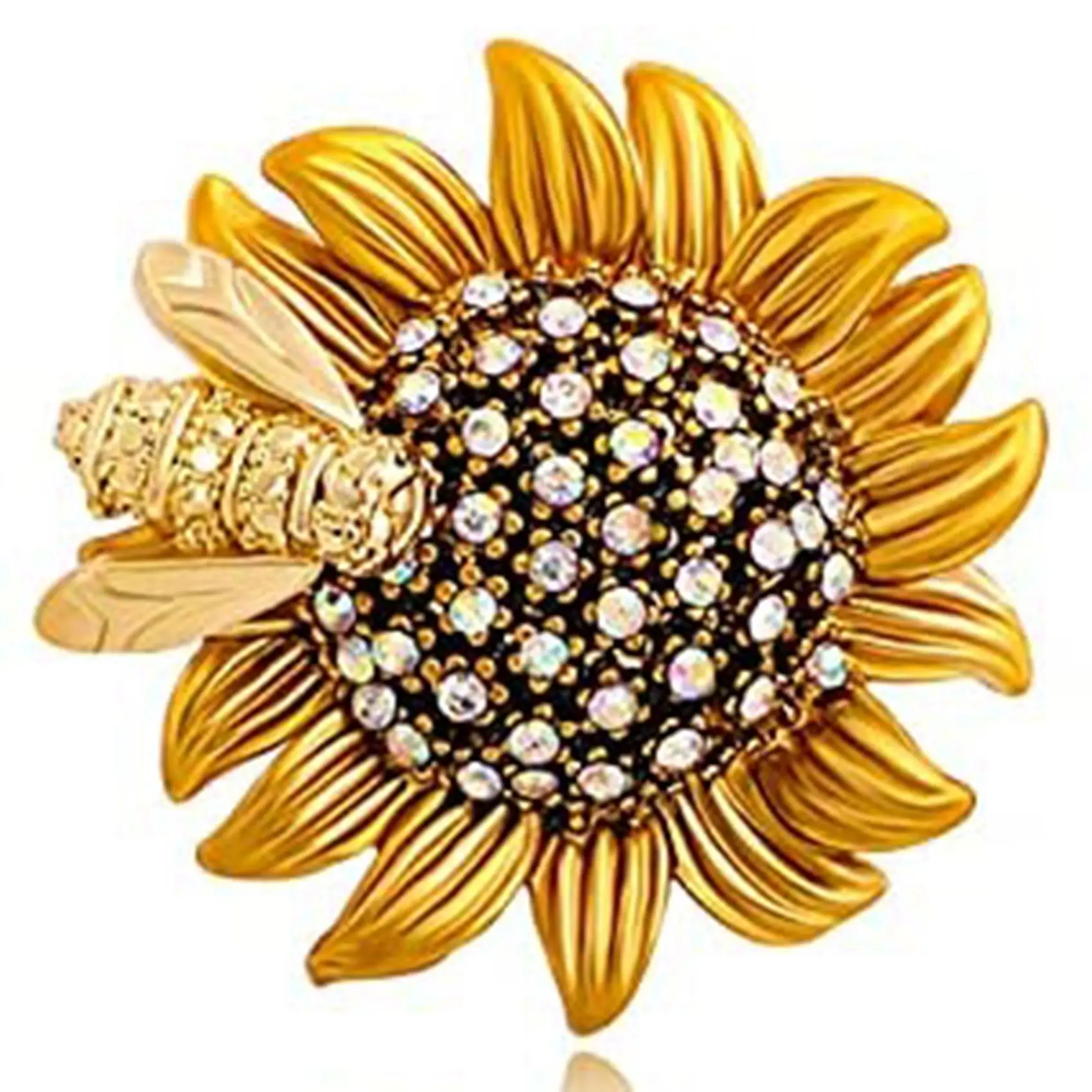 

Женская Винтажная брошь в виде цветка, с кристаллами