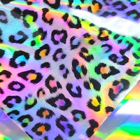 a4 set leopard print pvc flim iridescent holographic faux letaher fabric sheet for making bag bow notebookcover pencil case diy