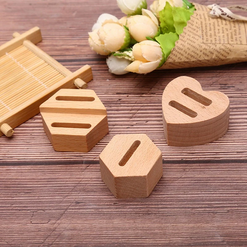 

Wooden Hexagon Heart-Shaped Ring Display Stand, Couple Ring Jewelry Stand, Gift Ring Display Stand