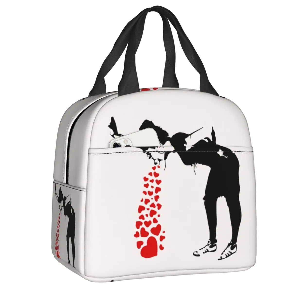 

Изолированная сумка-тоут для ланча Banksy Lovesick grafтермосумка для женщин термо-охладитель коробка бэнто для кемпинга на открытом воздухе путешествий пикника пищевые пакеты