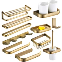 Bronze Bathroom Accessories Hardware Set Antique Brass Bath Towel Shelf  WC Brush Holder Paper Roll Basket Towel Ring Coat Hooks