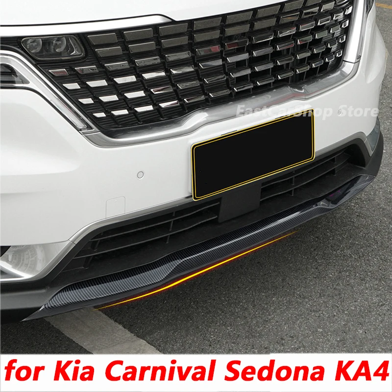 

For Kia Carnival Sedona KA4 2021 2022 Car Front Bumper Trim Strip Anti-collision Strip Corner Protector Accessories Cover