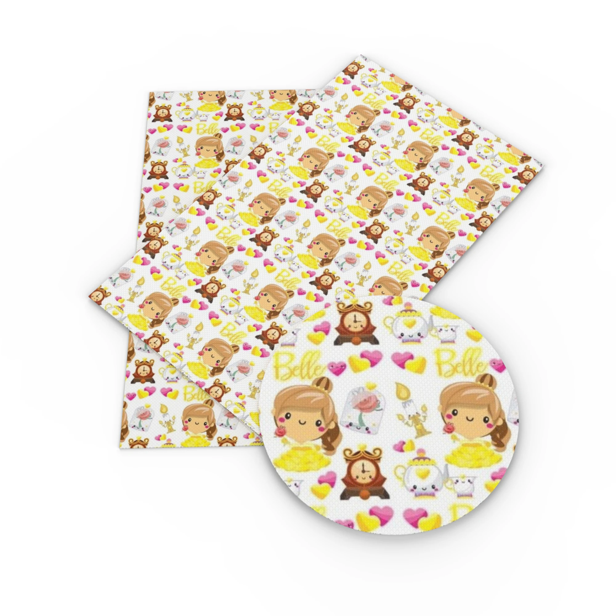 Disney 20*33 см мультяшная принцесса Bella Желейная Синтетическая кожа ткань для