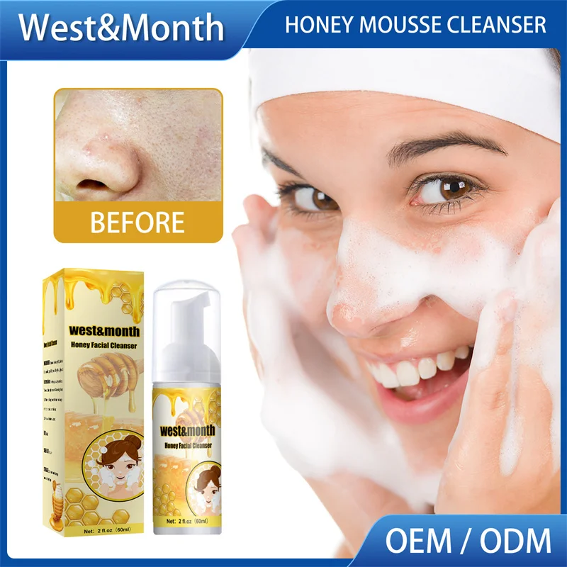 

60ml facial cleanser honey mousse facial cleanser mild and non-irritating winter moisturizing moisturizing makeup remover foam c