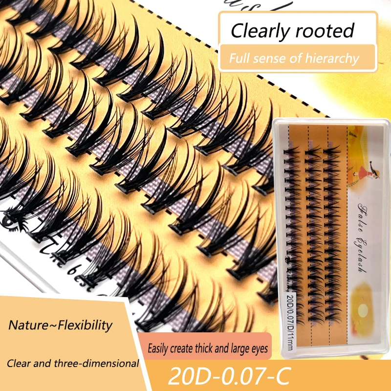 

Anlinnet 60 Bundles Mink Eyelash Extension Natural 3D Russian Volume Faux Eyelashes Individual 20D Cluster Lashes Makeup Cilia