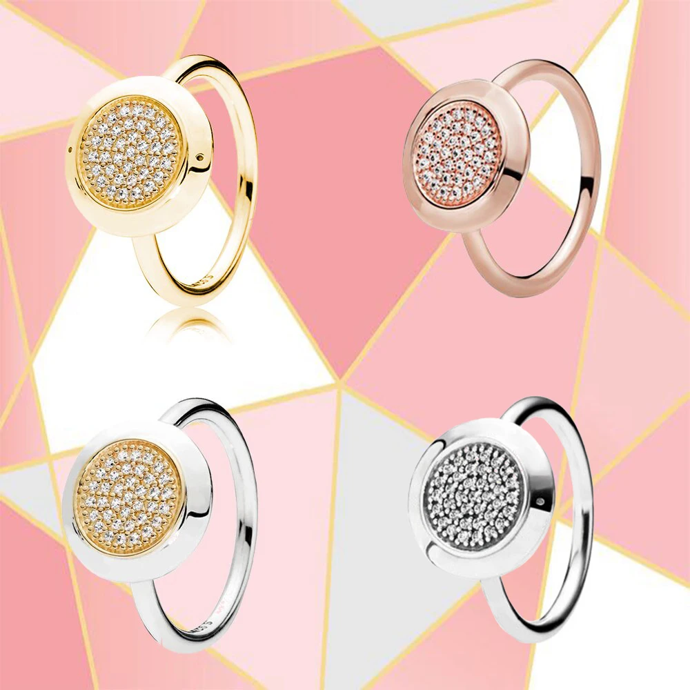 

Original 1:1 High Quality 925 Sterling Silver Classic Rose Gold Logo Pavé Zircon Ring For Women, Fashionable Simple Jewelry