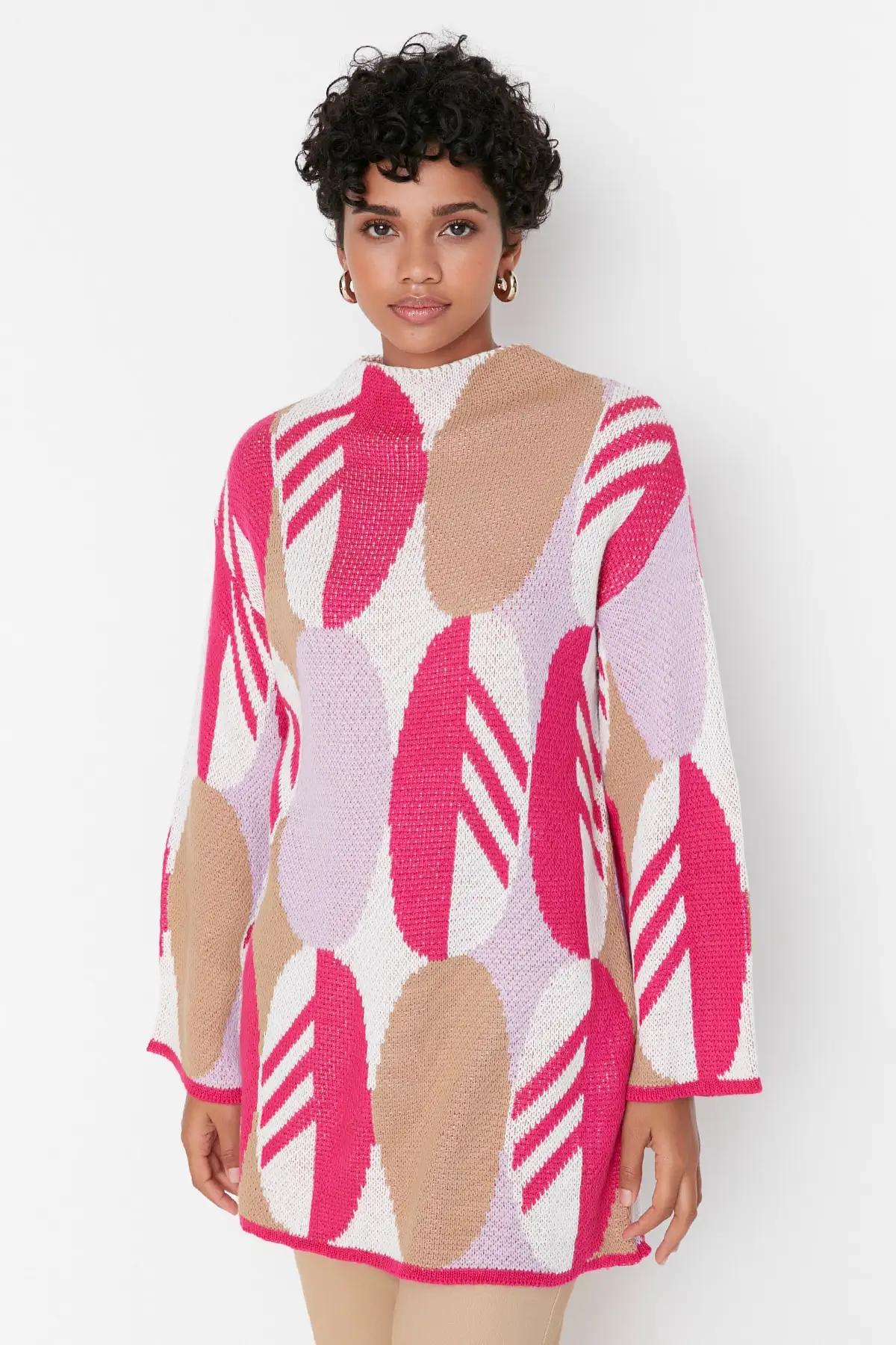 

Multi-Color Embossed Knitwear Sweater TCTAW23KZ00088