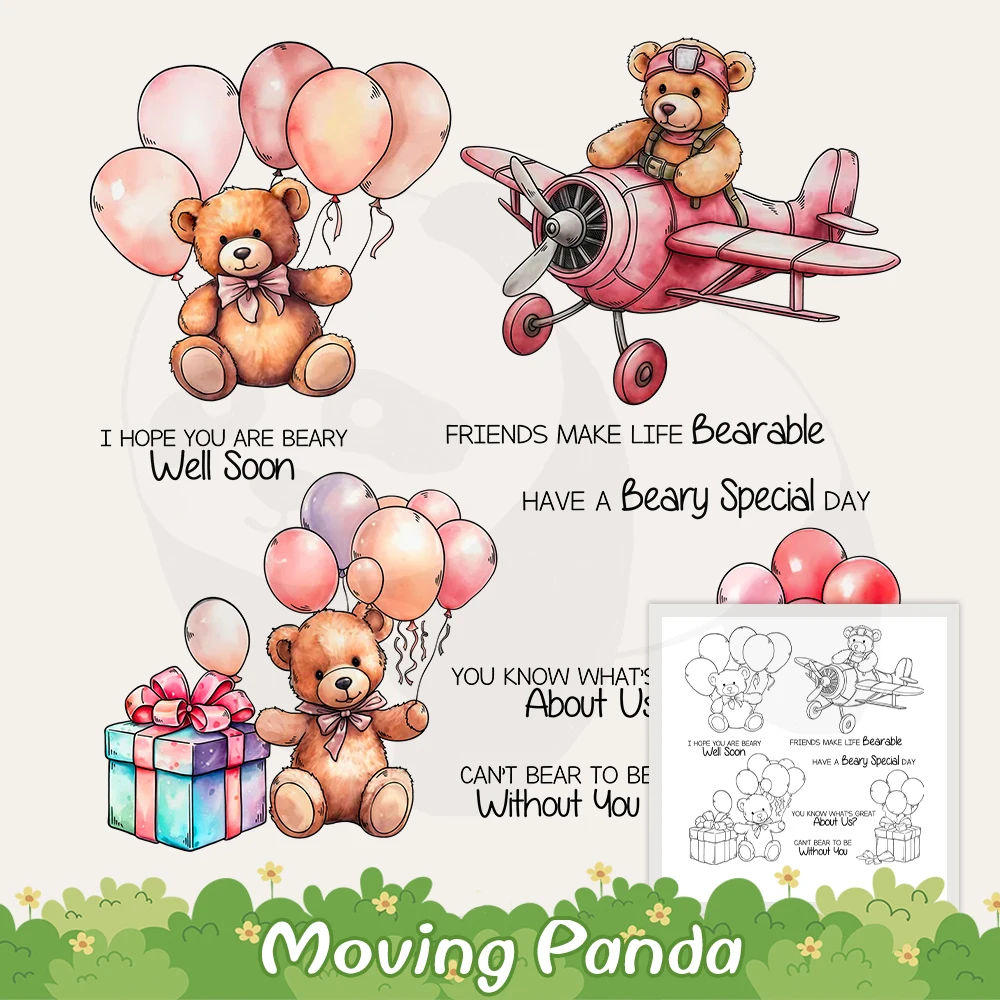 

Cute Doll Bears Love Gifts Metal Cutting Dies Clear Stamp DIY Scrapbooking Supplies Dies Silicone Stamps For Cards Albums Decor