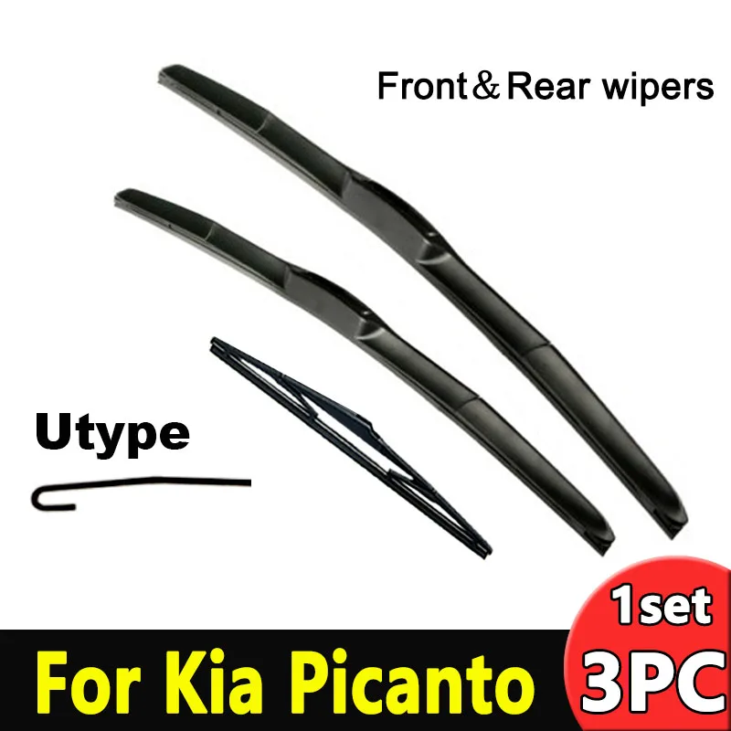 

Wiper Front & Rear Wiper Blades Set For Kia Picanto SA MK1 2004 - 2011 Windshield Windscreen Window 22"+16"+12"