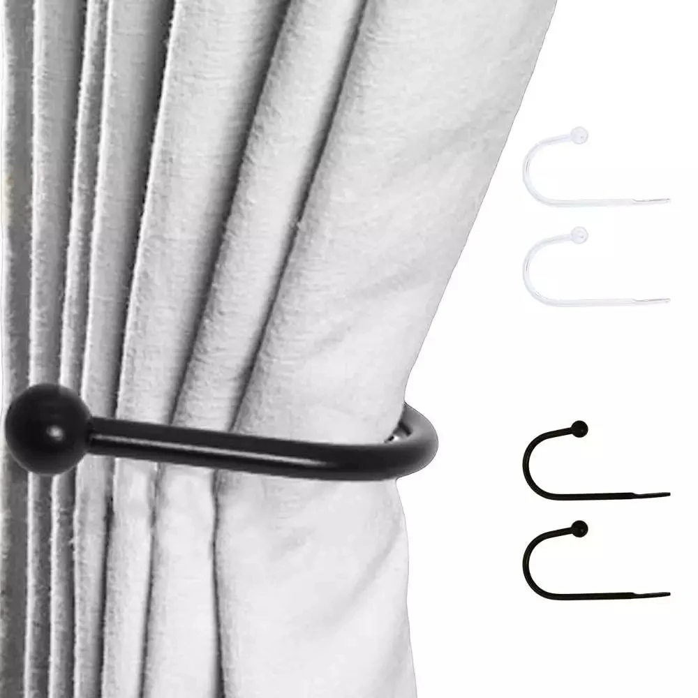 Metal Curtain Hold Backs Hooks With Screws Set U Shaped Home Bedroom Retro Design Hat Coat Key Bag Hooks Simple Buckle Iron Clip