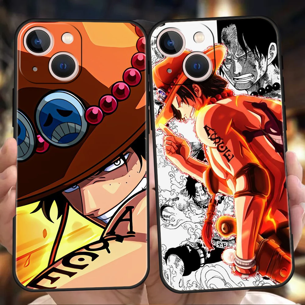 

One Piece ACE Luxury Phone Case Cover For iPhone 13 12 11 Pro Max 8 7 Plus X XR XS Max SE 2020 Mini Shockproof Soft Shell Fundas