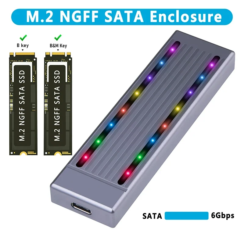 Корпус NGFF SATA SSD с RGB-интерфейсом USB 3 1 Gen1-NGFF M.2