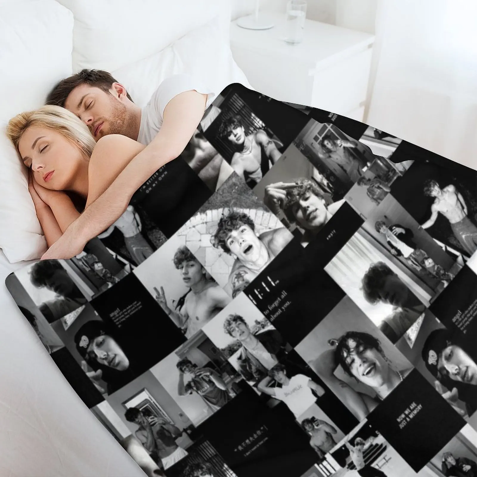 Стильное одеяло bnw Vinnie Hacker с коллажем тяжелая кровать модные термопледы