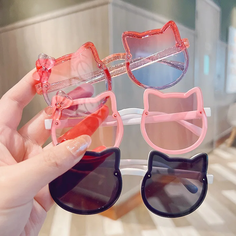 

Children'S Fashion Sunglasses Uv Protection Girl Cute Cat Shaped Sunglasses Little Baby Shade Glasses Kids Eyewear Photo Props