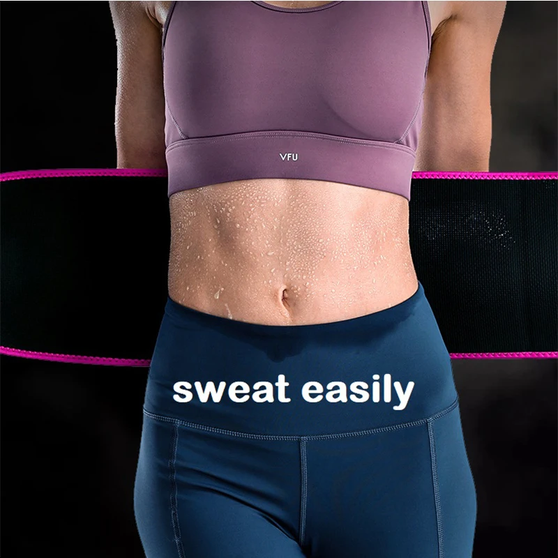 

Women Mens Sweat Waist Belt Adjustable Neoprene Material Sports Waist Support Tummy Sweat Trainer Indoor Fitness Slimming Belt