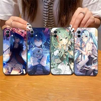 anime hatsune miku phone case for xiaomi mi 9t 10t 11 11i 11x poco m3 pro x3 nfc f3 redmi 9 8 7 black soft fundas shell cover