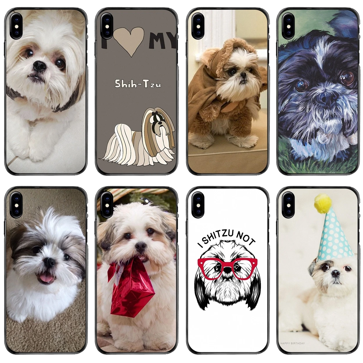 

For Apple iPhone 11 12 13 14 Pro MAX Mini 5 5S SE 6 6S 7 8 Plus 10 X XR XS Hard Phone Cover Case dog puppies shih tzu