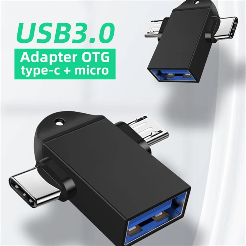 2 in 1 OTG Adapter USB 3.0 Female To Micro USB Male and type c Male Connector Aluminum Alloy on The Go Converter xiaomi samsung