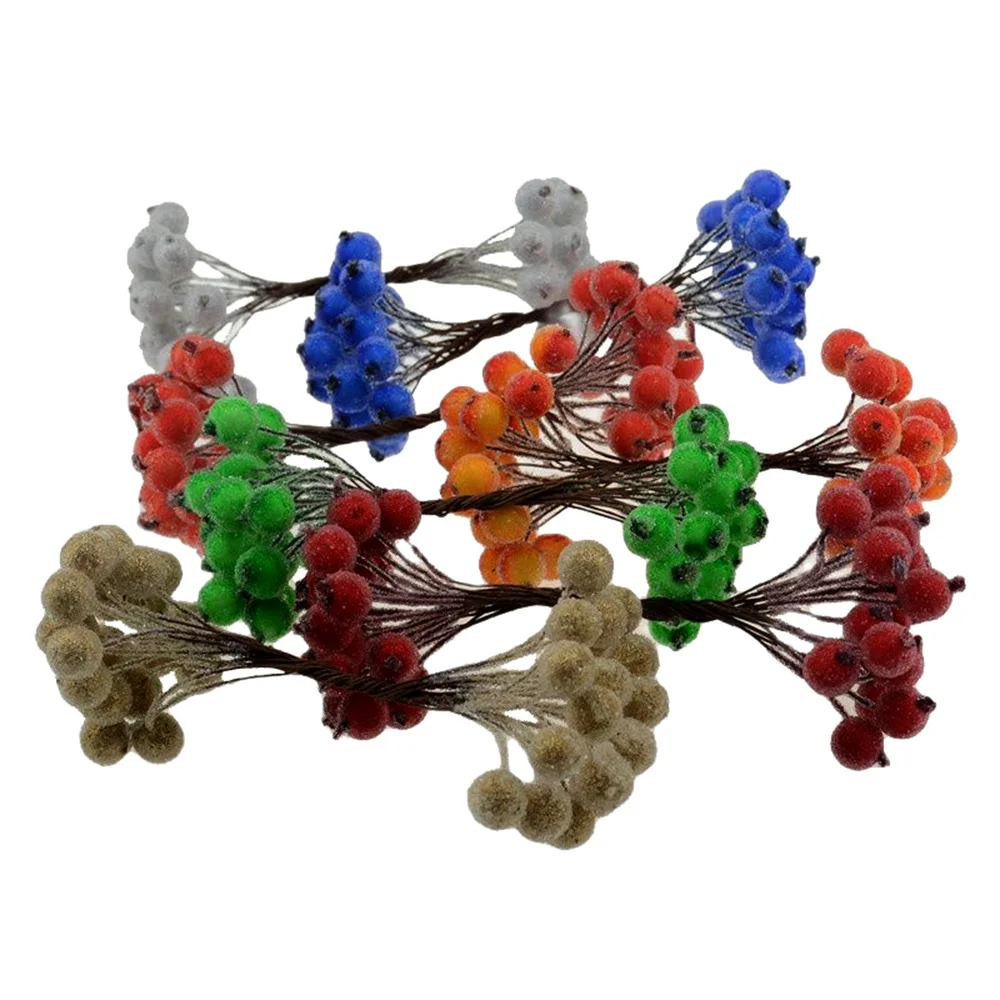 Искусственные цветы мини рождественские матовые искусственные ягоды яркие