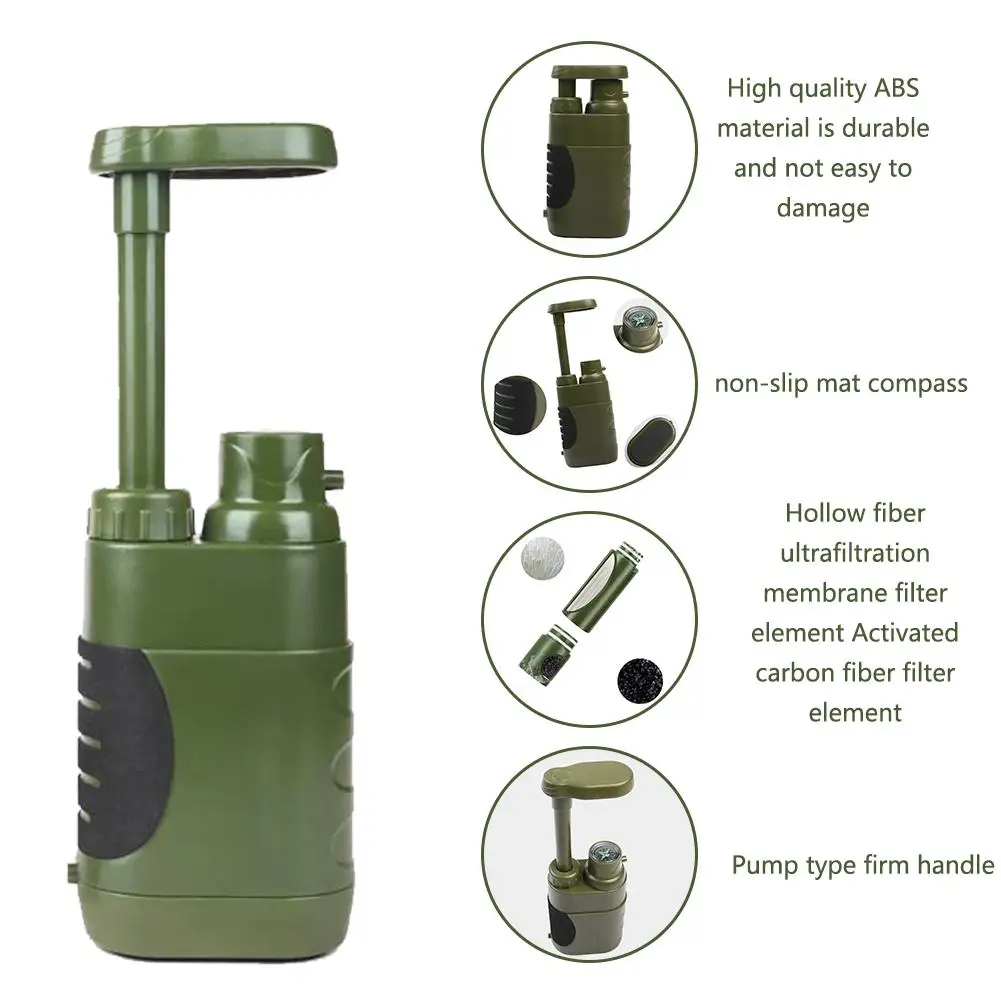 

Portable Electric Water Filter System 0.01 Micrometre 4-stage Filters Water Purifier For Outdoor Survival Camping