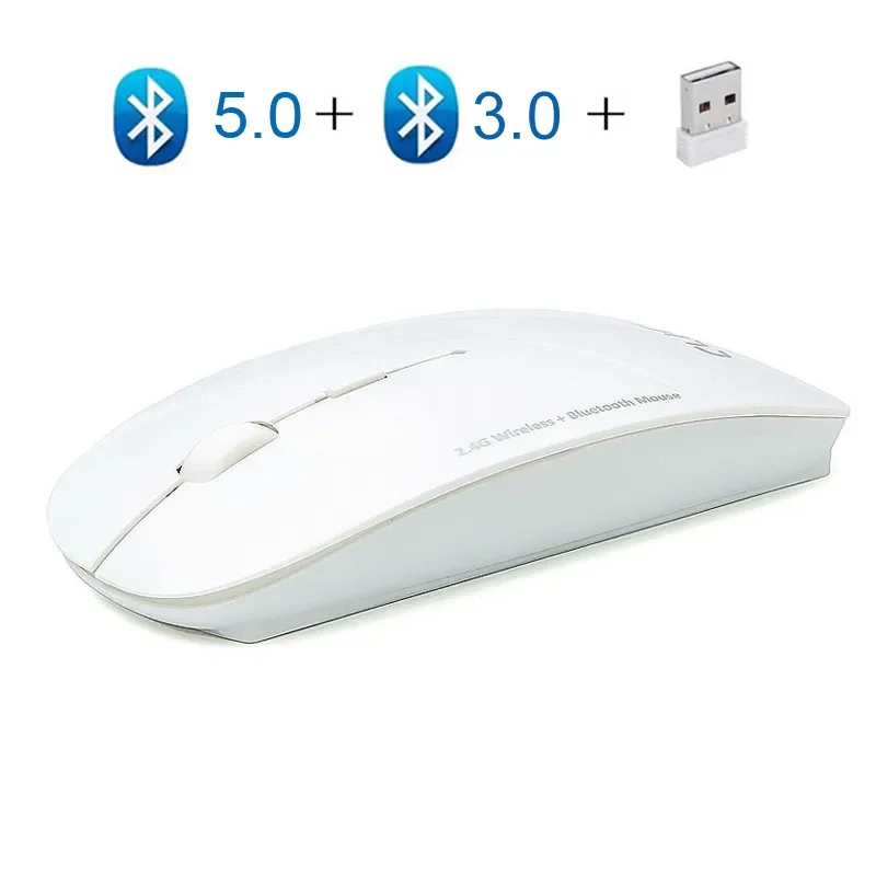 

2023 trend in 1 Mouse Wireless Computer Bluetooth Ergonomic 2.4Ghz USB Optical Mini Thin Mice for Macbook Laptop PC